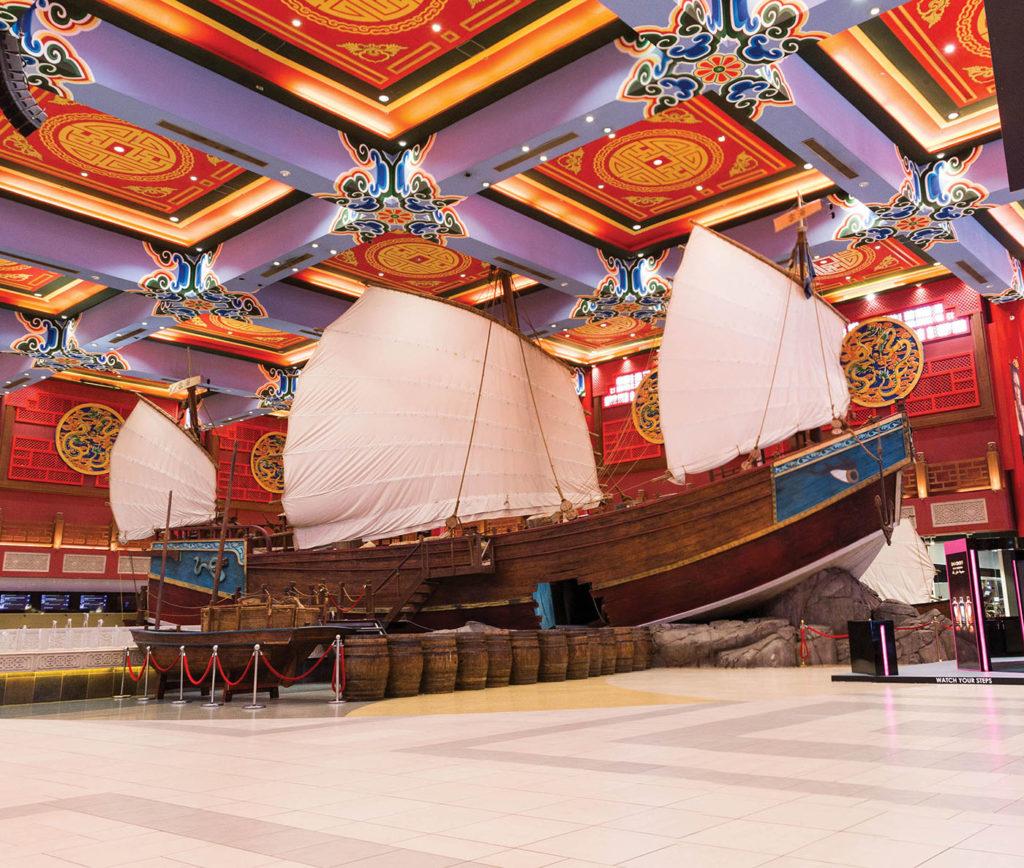 A model of the Chinese ship Ibn Battuta took on his journey, displayed at Ibn Battuta Mall, Dubai